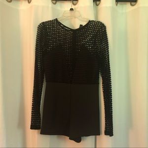 Black mesh romper